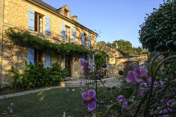 Gîte pour 12 personnes, avec terrasse ainsi que jardin et piscine à Peyzac-le-Moustier