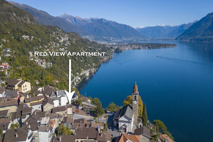 Appartement entier, Red View Apartment with Balcony Terrace in Ronco sopra Ascona, Alpes tessinoises