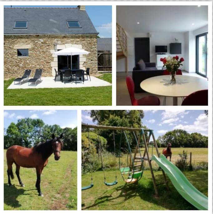 Location de vacances pour 5 personnes, avec jardin et terrasse à Saint-Avé