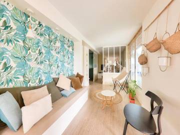 Gîte pour 6 personnes, avec piscine ainsi que balcon et jardin à Le Tour-du-Parc