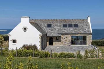 Cottage pour 10 personnes, avec vue et balcon dans Plage De Kersaliou
