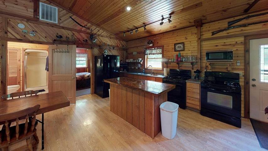 Log cabin for 14 people, with terrace and yard in Illinois