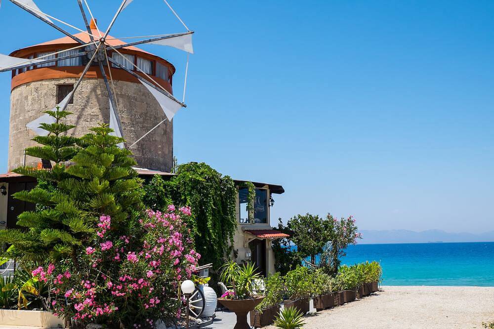 Windmill Tower Beach House in Rhodes island in Ialysos, Rhodes