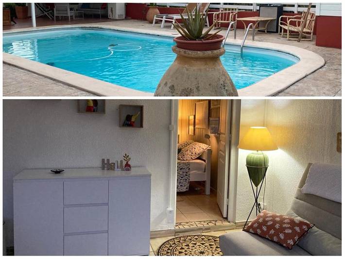 Appartement de vacances pour 4 personnes, avec piscine et jardin