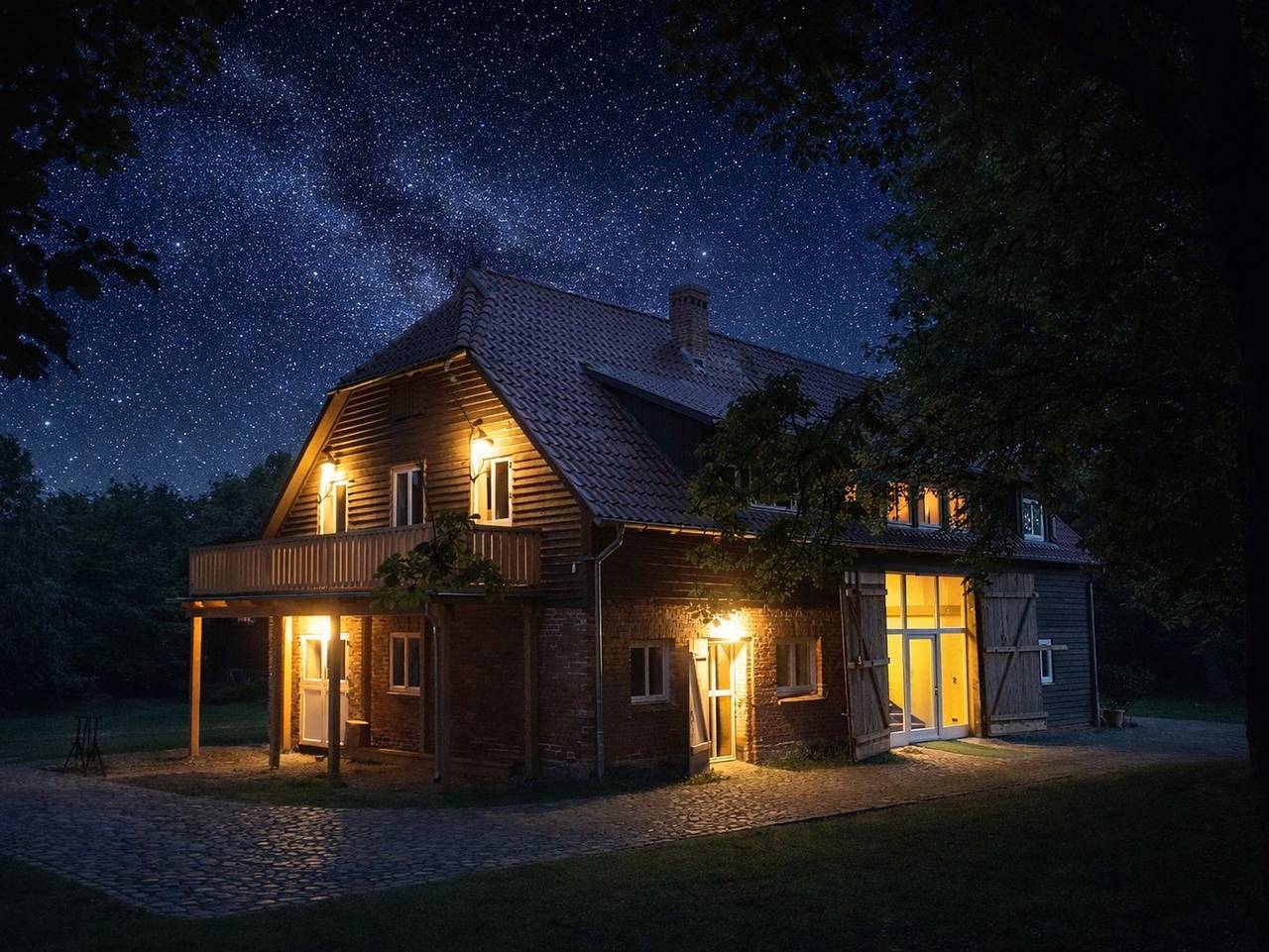 Ganze Ferienwohnung, Ferienwohnungen am Obersee - mit Zirbelholz unterm Darksky - Drei - Raum - Ferienwohnung Lindwerder in Krakow am See, Naturpark Nossentiner/Schwinzer Heide