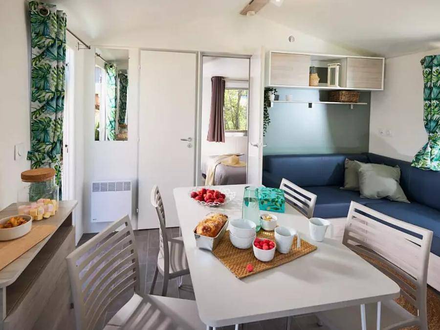 Camping Les Flamants Roses - Mobilheim 6 personen - Cottage 3 Zimmer 4/6 Personen Klimatisiert + Tv in Saint-Nazaire (Pyrénées-Orientales), Côte d'Améthyste