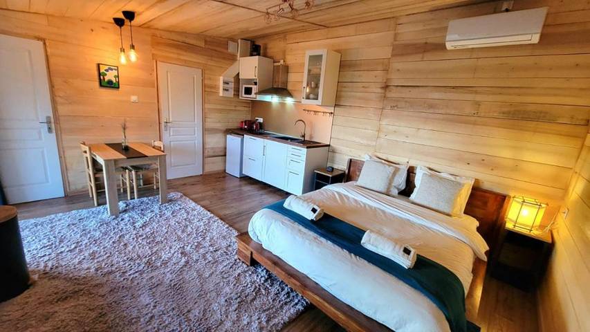 Chambre d’hôte pour 2 personnes, avec Jacuzzi et Terrasse ainsi que Jardin et Sauna