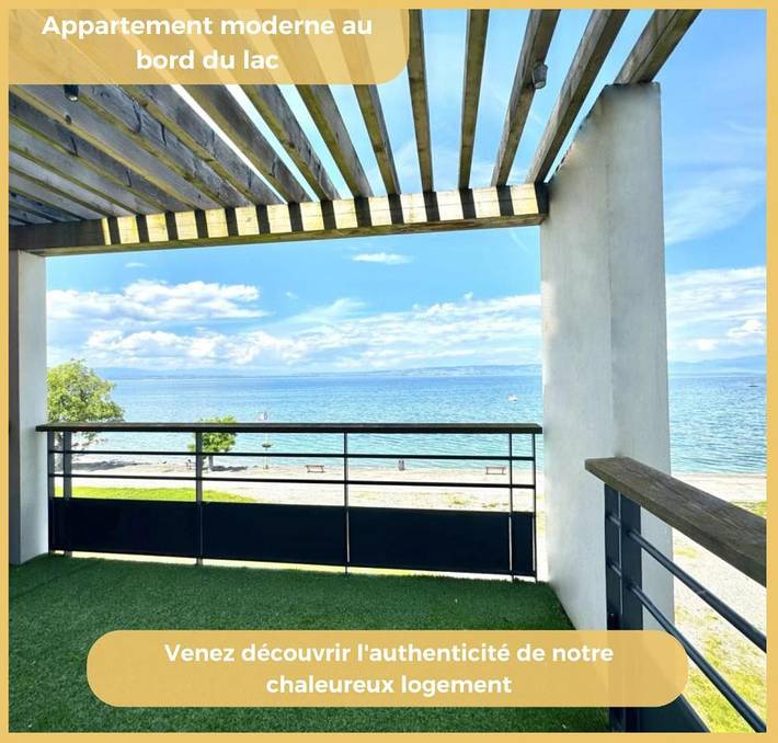Appartement de vacances pour 4 personnes, avec vue ainsi que vue sur le lac et balcon