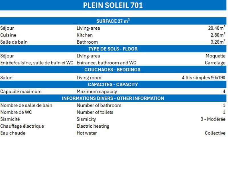 Estudio entero, Résidence Plein Soleil - Estudio para 4 personas (701) in Méribel-Mottaret, Les Allues