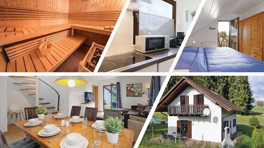 Ferienhaus für 9 Personen, mit Sauna und Balkon sowie Garten in Kirchheim