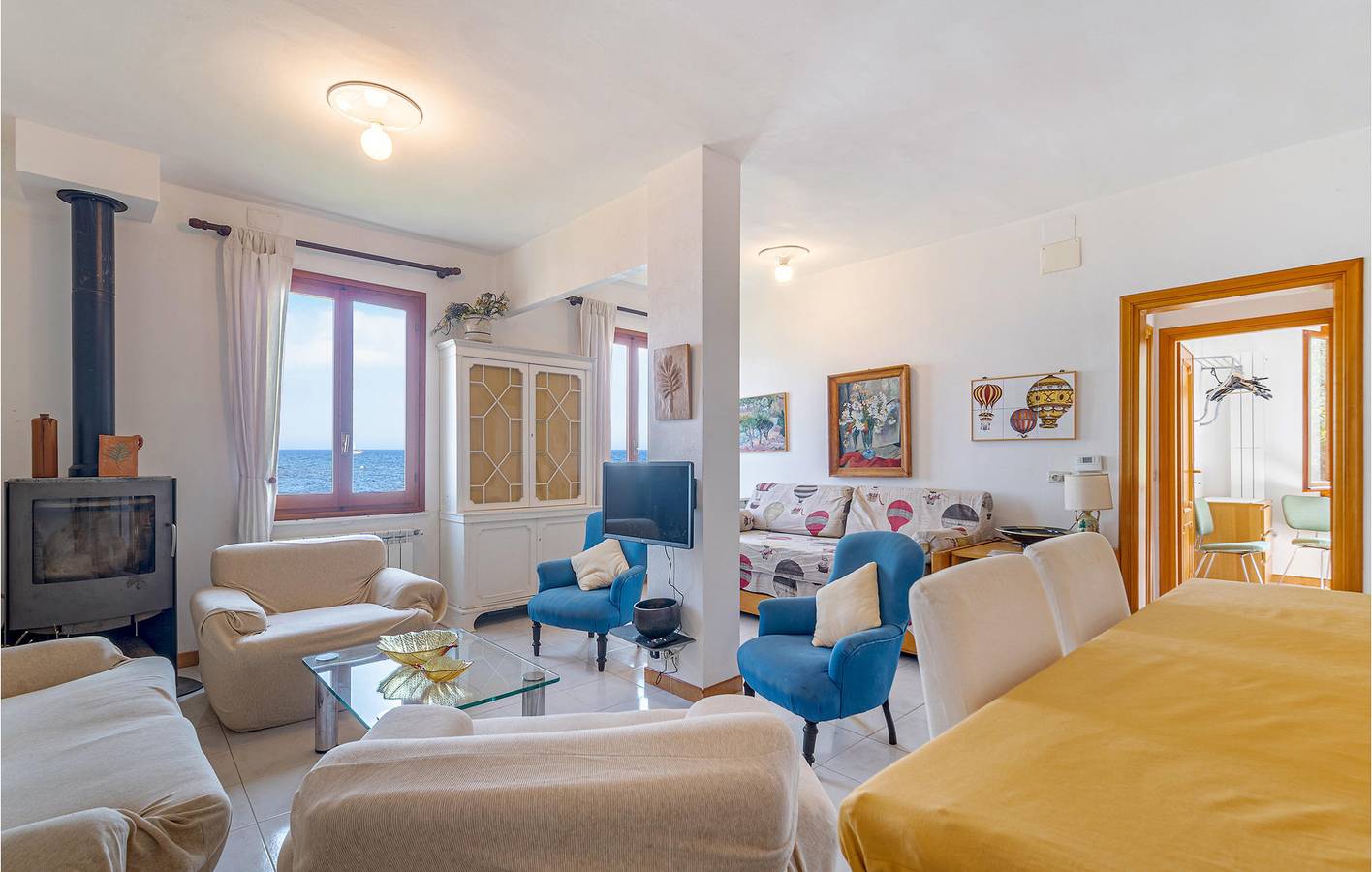 Appartement met uitzicht op het water en terras, TV & Internet in Pieve Ligure, Ligurische Kust