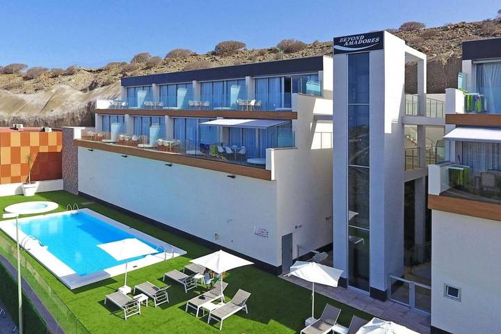 Appartamento per 4 persone, con Terrazza e Piscina per bambini nonché Piscina e Panorama a Playa de Amadores
