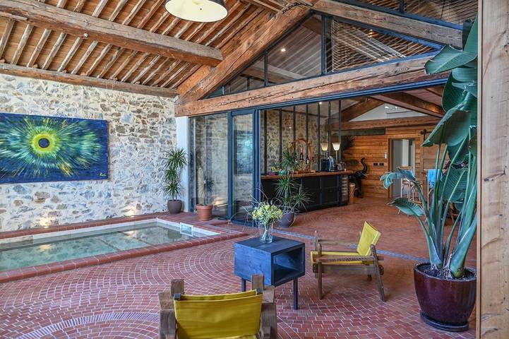 Maison de vacances pour 8 personnes, avec Balcon et Terrasse ainsi que Piscine et Vue