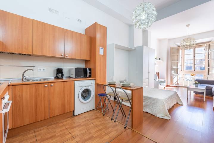 Entire apartment, Studio Apartment “Centro Histórico” in Centre of Málaga with Wi-Fi & Balcony in Málaga Central District, Malaga