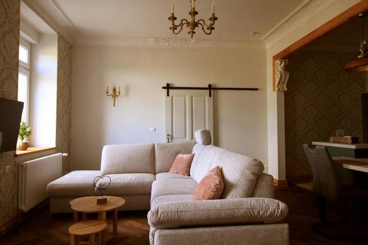 Ferienwohnung für 3 Personen, mit Garten und Sauna sowie Ausblick