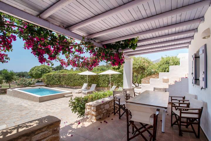 Vacation rental for 8 people, with children pool and yard in Paros