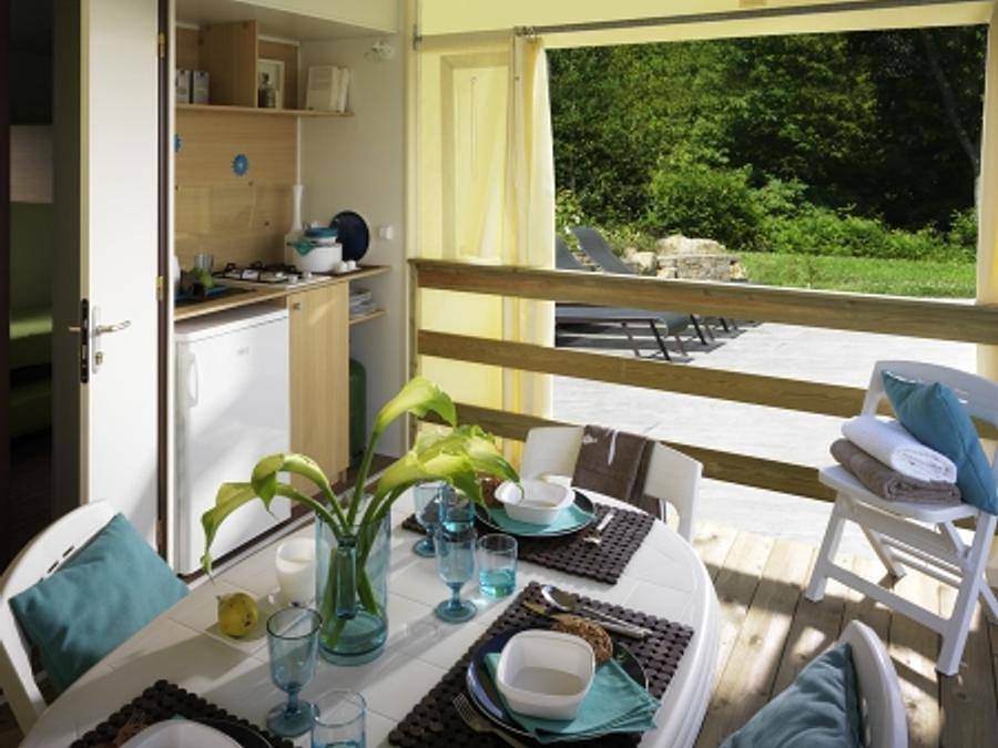 Camping Les Sources  - Bungalow de lona 4 personas - Vivienda con instalaciones sanitarias (sin cuarto de baño con Wc) in Saint-Jean-du-Gard, Cevenas