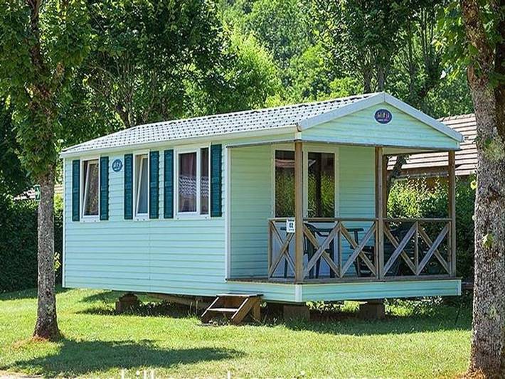 Flower Camping du Lac de la Seigneurie - Mobilheim 4 personen - Mobilheim Watipi Eco 26 m² (2 Zimmer)+überdachte Terrasse von 7 m² 1/4 Pers. in Leval, Territoire-de-Belfort