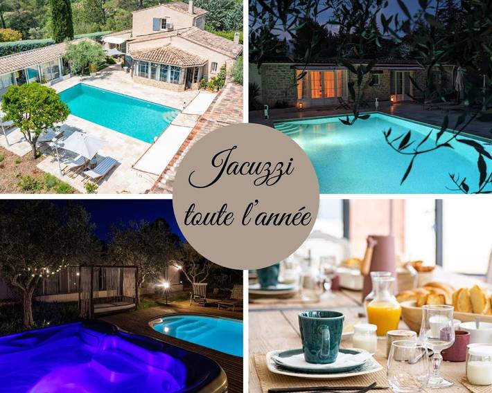 Chambre d’hôte pour 2 personnes, avec jacuzzi et sauna ainsi que jardin et piscine à Cotignac