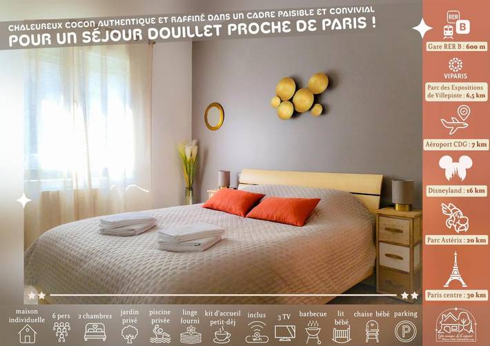 Location de vacances pour 6 personnes, avec jardin et piscine, animaux acceptés à Villeparisis - 3