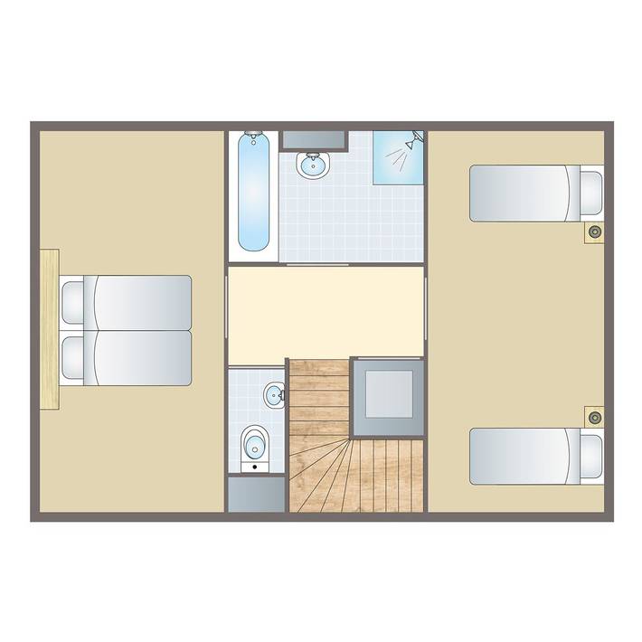 Bungalow für 4 Personen, mit Terrasse und Balkon/Terrasse in Anjum - 3