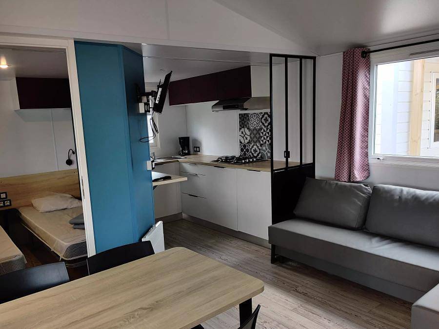 Camping La Bolée d'Air - Mobilhome 6 personas - Caraïbes 3 Habitaciones 4/6 Personas + Tv in Saint-Vincent-sur-Jard, Vandea
