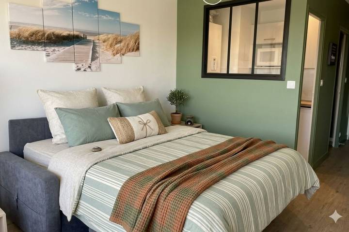 Gîte pour 2 personnes, avec balcon, adapté aux familles dans Port Olona