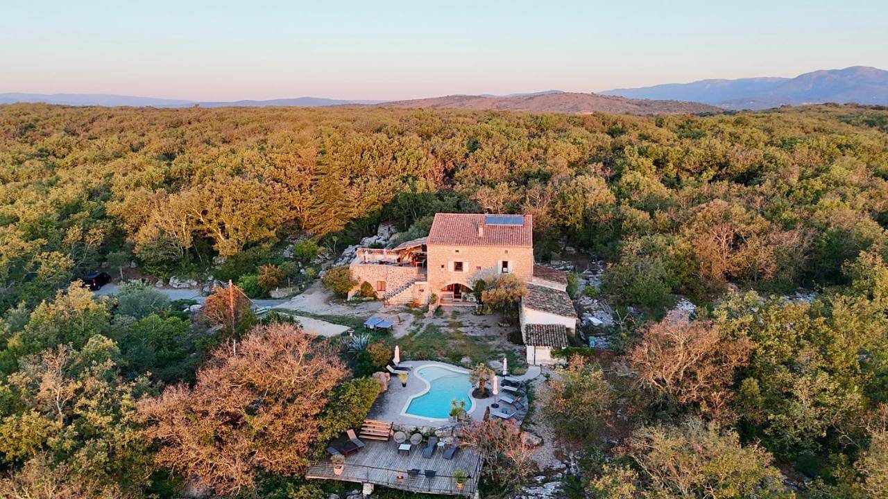 Double Room with Pool View in Balazuc, Ardèche