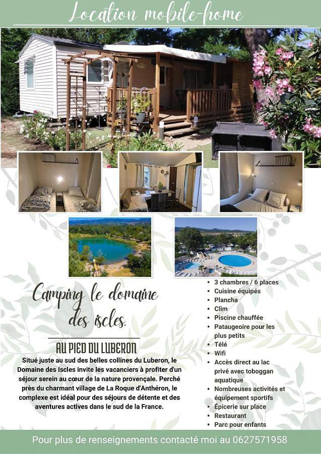 Camping pour 6 personnes, avec piscine et terrasse, animaux acceptés