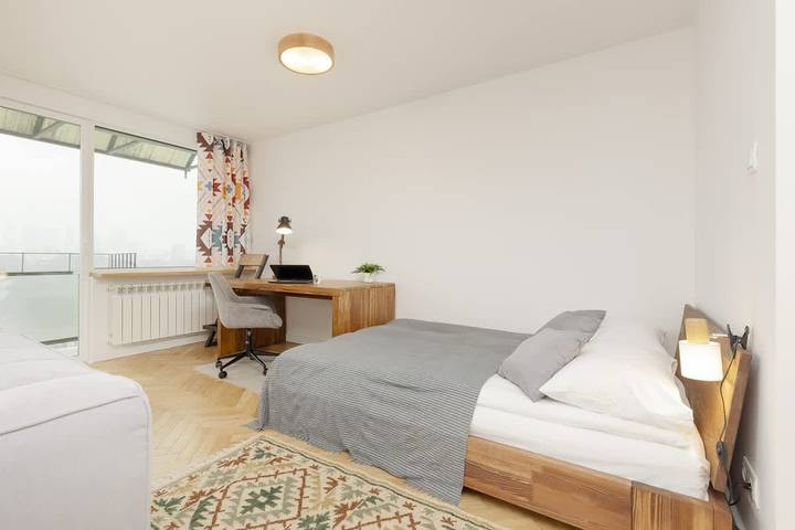 Appartamento intero, View Studio on the 15th Floor | Panorama Center in Varsavia Śródmieście, Varsavia