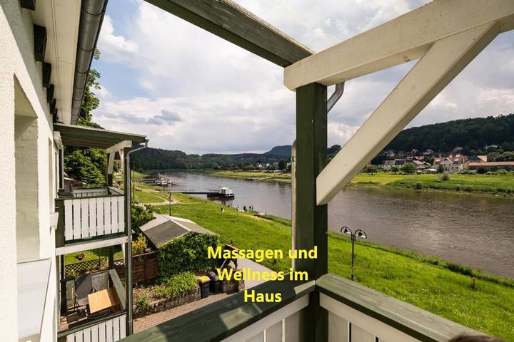 Ferienwohnung für 2 Personen, mit Balkon und Garten sowie Sauna und Ausblick in Rathen