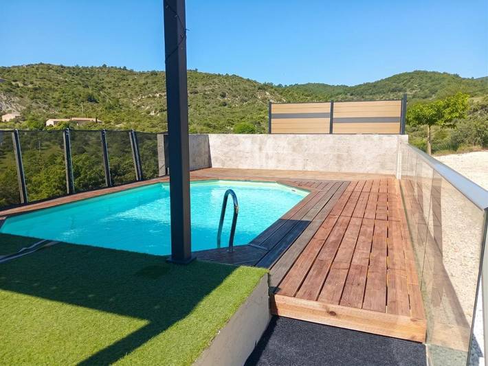 Ferienhaus für 6 Personen, mit Balkon und Garten sowie Pool