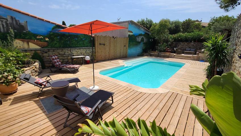 Location de vacances pour 2 personnes, avec Jardin et Piscine à Argeliers