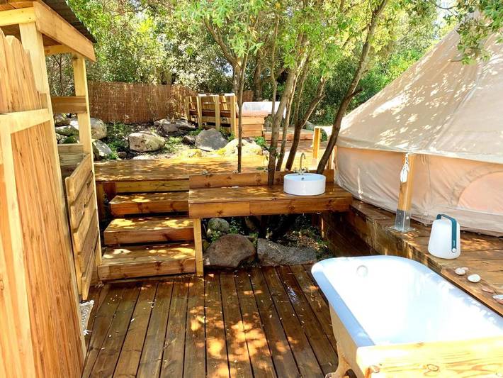 Tente pour 2 personnes, avec jardin ainsi que terrasse et vue en Corse - 3