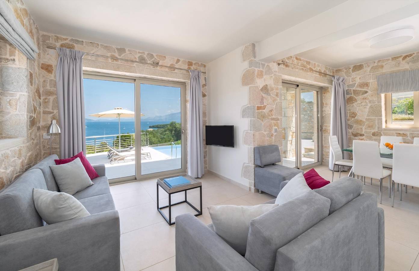 Stylish Contemporary Villa with Sea Views near Vathy Tavernas in Katomeri, Meganisi