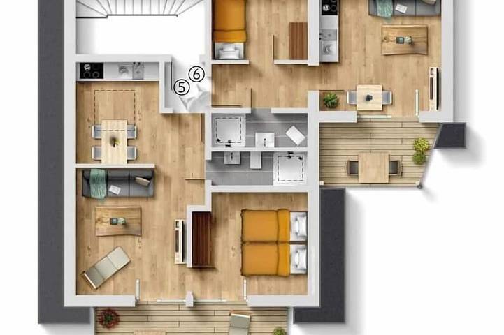 Ferienhaus für 7 Personen, mit Balkon - 1