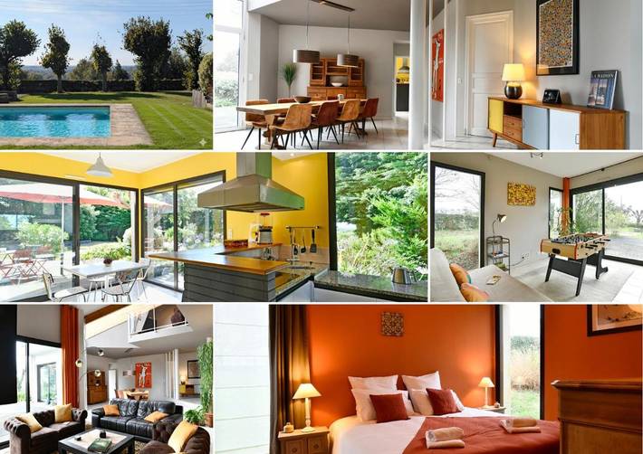 Location de vacances pour 12 personnes, avec vue ainsi que jardin et piscine à Savenay - 2