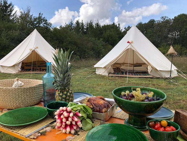 Tente pour 4 personnes, avec jardin et piscine, adapté aux familles en Ardèche - 3
