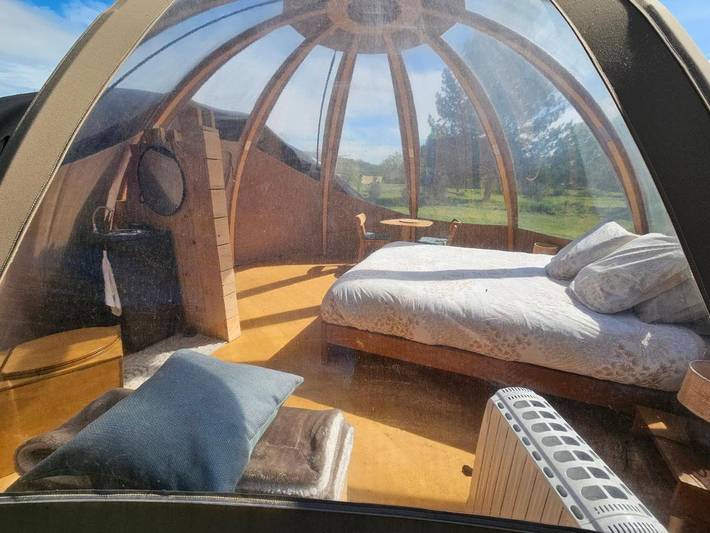 Tente pour 2 personnes, avec Terrasse ainsi que Jardin et Vue dans l' Eure - 2
