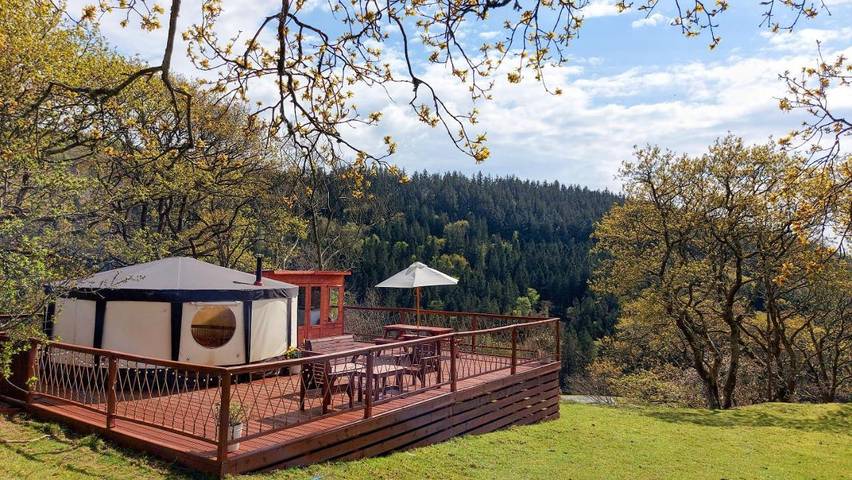 Camping für 4 Personen, mit Garten und Ausblick sowie Terrasse im Snowdonia