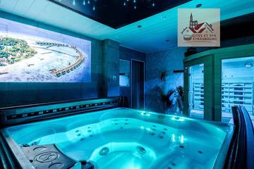 Location de vacances pour 15 personnes, avec sauna et jacuzzi ainsi que balcon et jardin à Ittenheim