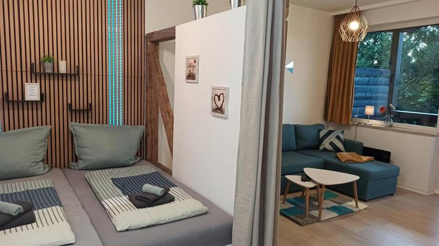 Ferienwohnung für 5 Personen, mit Balkon und Garten sowie Ausblick