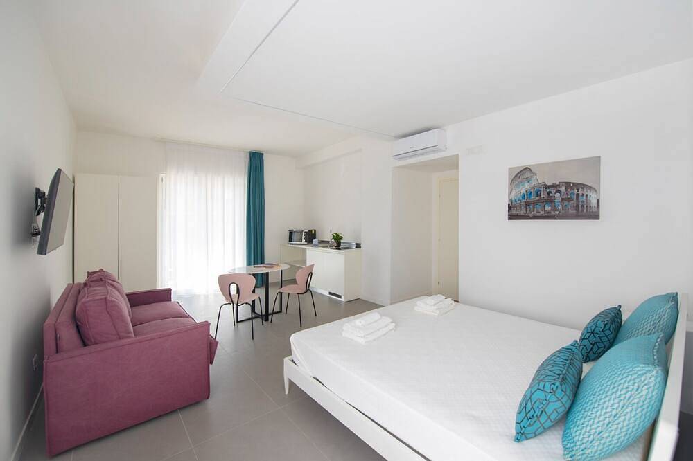 Suite-Quadruple-Con angolo cottura-Sdb privée avec douche-Vue ville in Pompei, Parc national du Vésuve