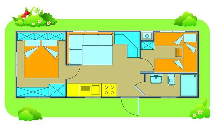 Camping Riccione Mobilehome Happy Easy für 6 Personen in Riccione, Rimini Provinz