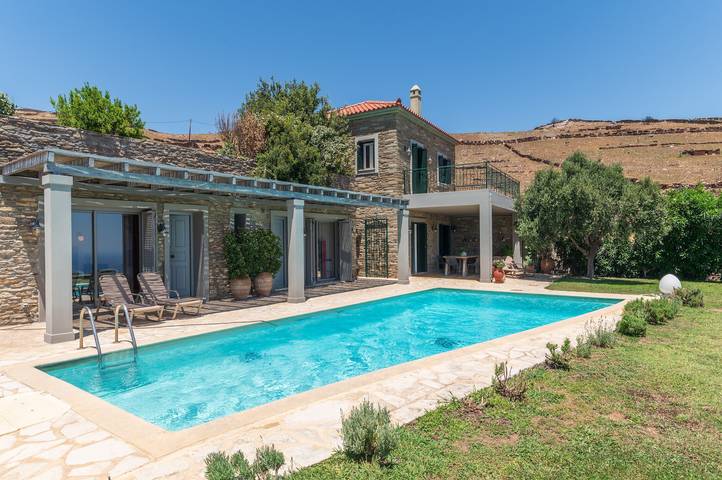 Ferienhaus für 8 Personen, mit Balkon und Garten in Andros