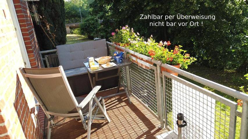 Ferienwohnung für 3 Personen, mit Balkon und Terrasse sowie Garten und Ausblick in Bad Bevensen