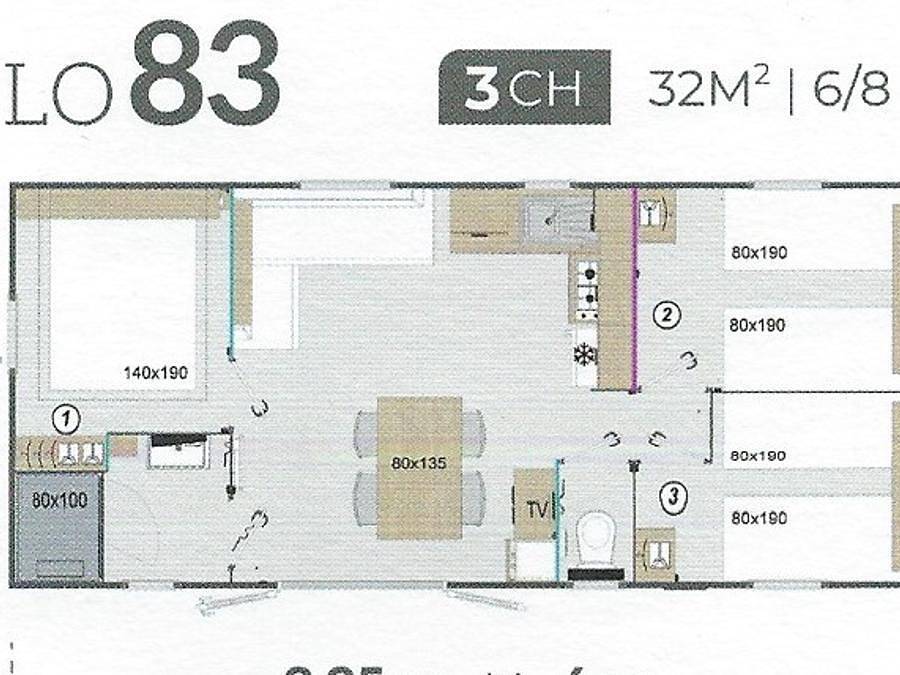 La Dune de Normandie - Mobilheim 6 personen - 3 Zimmer in Merville-Franceville-Plage, Caen und Umgebung