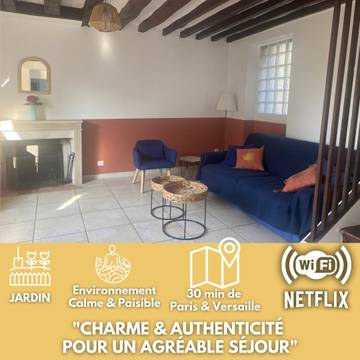 Gîte pour 8 personnes, avec terrasse et jardin, animaux acceptés à Orgeval