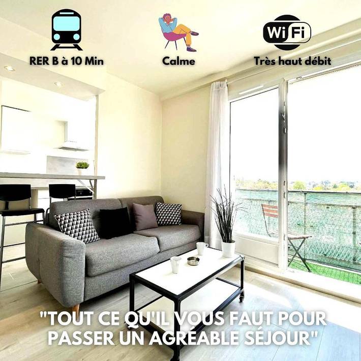 Gîte pour 4 personnes, avec balcon et vue à Bourg-la-Reine