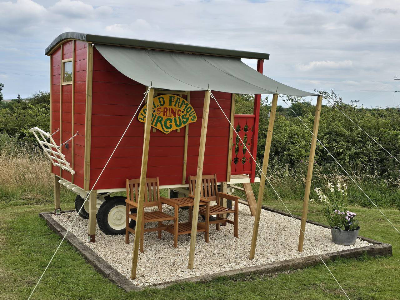 Restored circus wagon in North York Moors National Park